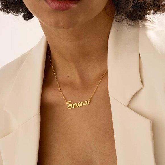 18K Gold Plated Stainless Steel Name Necklace Personalized Custom Name Julia Nec - Picture 2 of 7